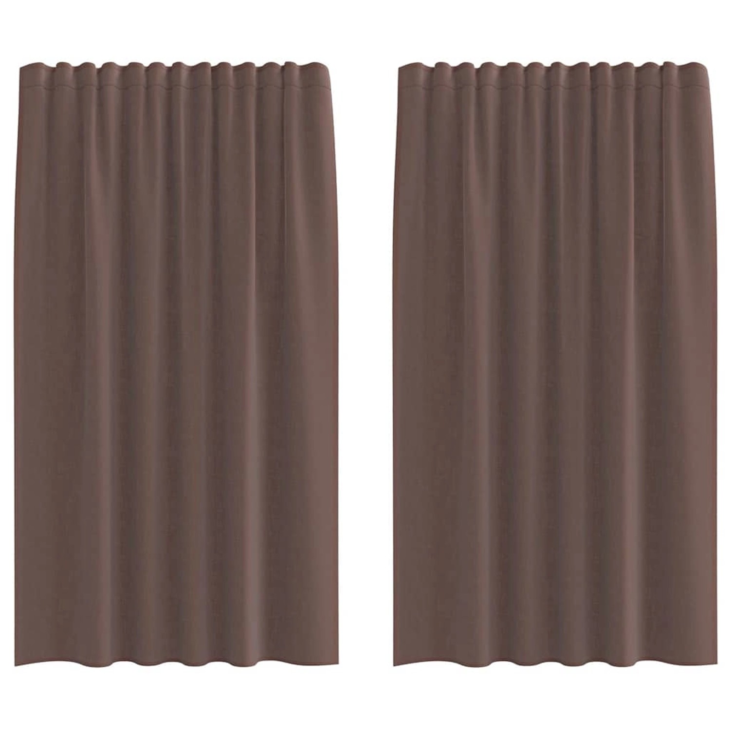 vidaXL Voile Vorhänge mit Lasche 2 Stk Braun 4102262 günstig online kaufen