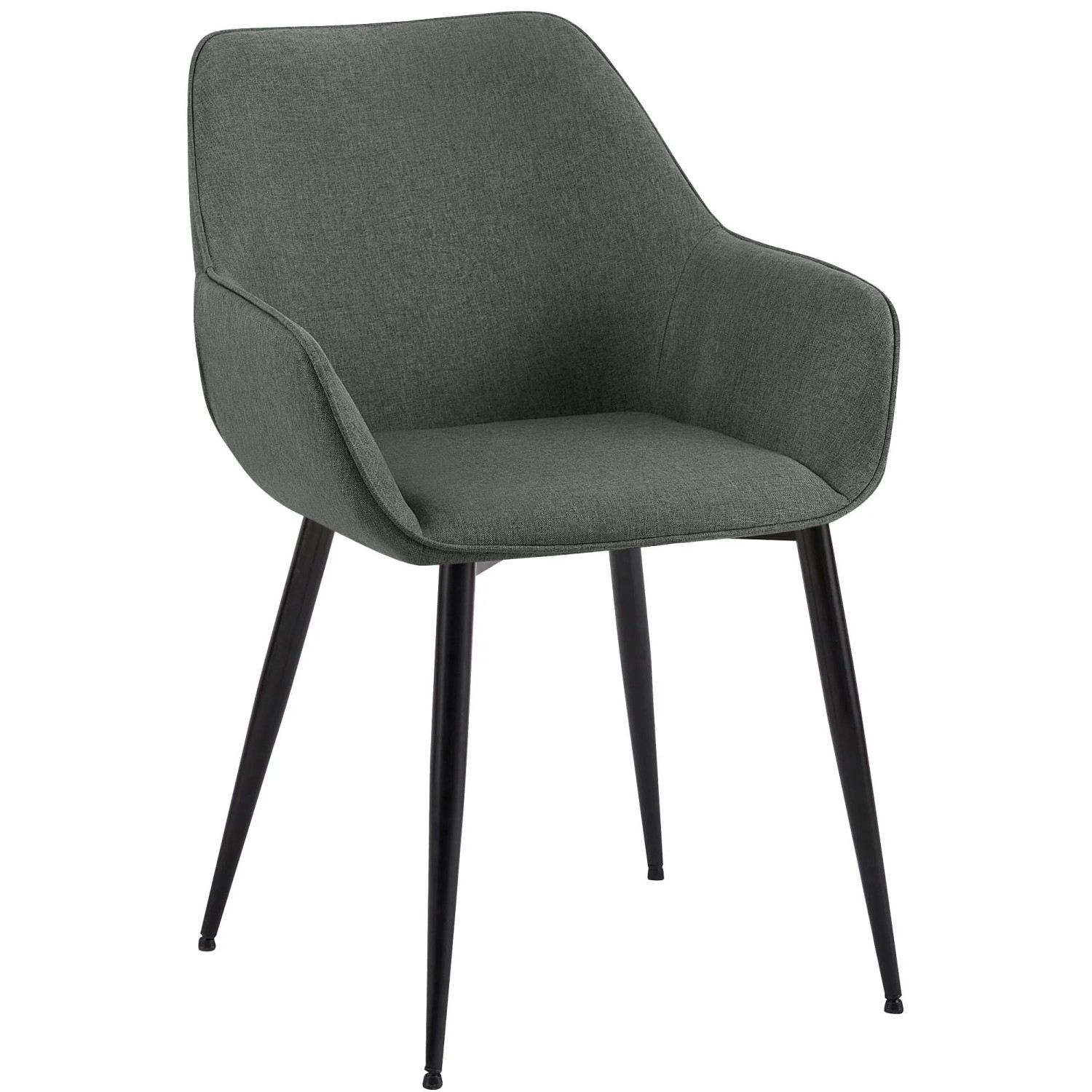 DELUKE Esszimmerstuhl HORID Stoff Dunkelgrau 52x63x82cm Essstühle Esszimmerstühle Küchenstühle Wohnzimmerstühle