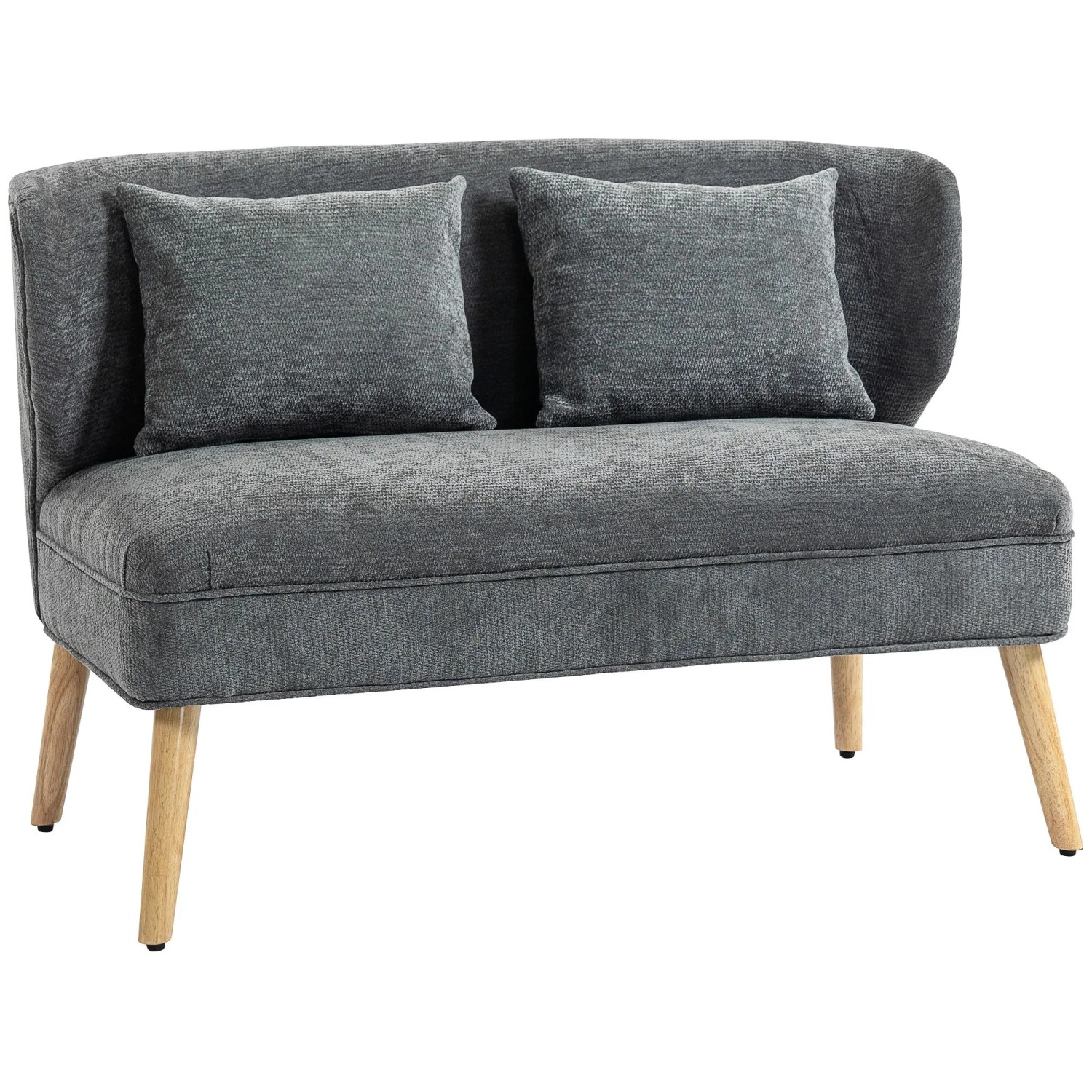 HOMCOM Loveseat Polyester 117L x 65B x 78,5H cm Grau