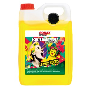 Sonax Scheibenreiniger Lemon Rocks, 5l Kanister, gebrauchsfertig für klare Sicht beim Autofahren.