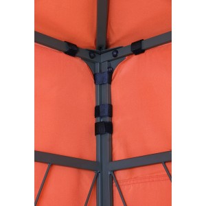 Detailaufnahme: tepro Seitenteil-Set Kaemi Terrakotta, Befestigung am Pavillon.