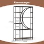 Costway Geometrisches Bücherregal Holz & Metall Braun 100 x 30 x 177 cm_4