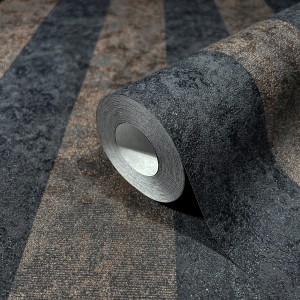 Marburg Vliestapete GZSZ Block-Streifen in Schwarz, Rolle. Dekorative Tapete mit Streifenmuster.