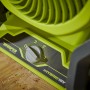 Ryobi Akku-Ventilator RF18-0, One+ Whisper Serie, 18V, mit Geschwindigkeitsregler.
