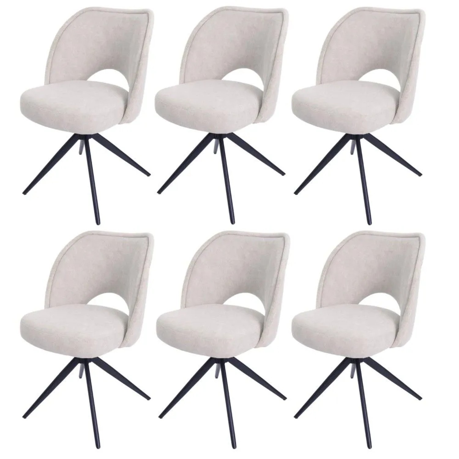 MCW Esszimmerstuhl N72 6er-Set Creme