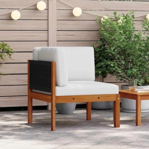 vidaXL Garten-Ecksofa mit Kissen Holz Akazie & Seil 312428