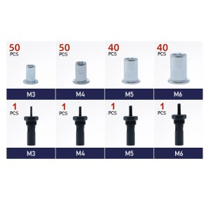 CCLIFE Nietmuttern Set: M3, M4, M5, M6 Muttern und Nietpistole Zubehör.