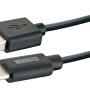 Schwarzes Schwaiger USB-C auf USB-A Kabel, 2m, zum Laden und Synchronisieren von Geräten.
