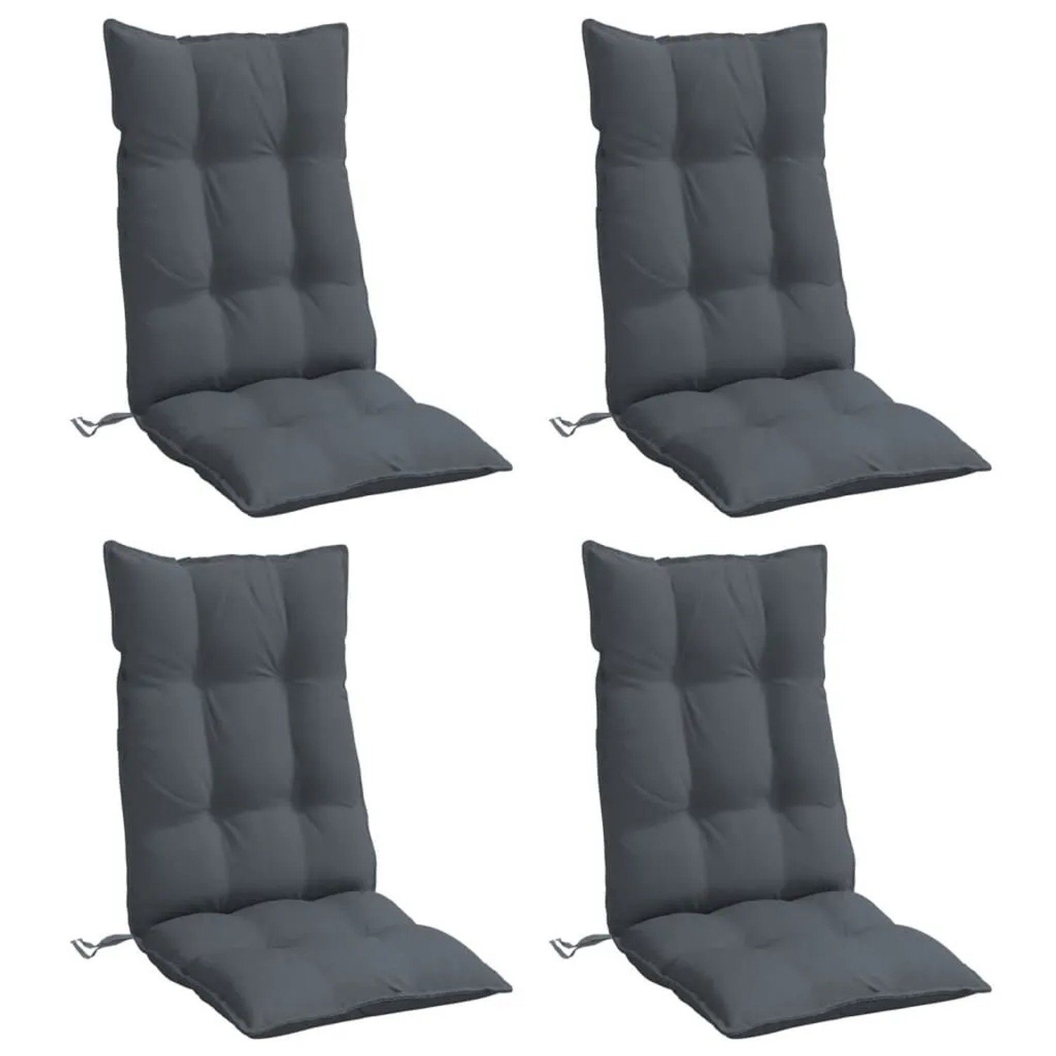 vidaXL Hochlehner-Auflagen 4 Stk Anthrazit Oxford-Gewebe 377603