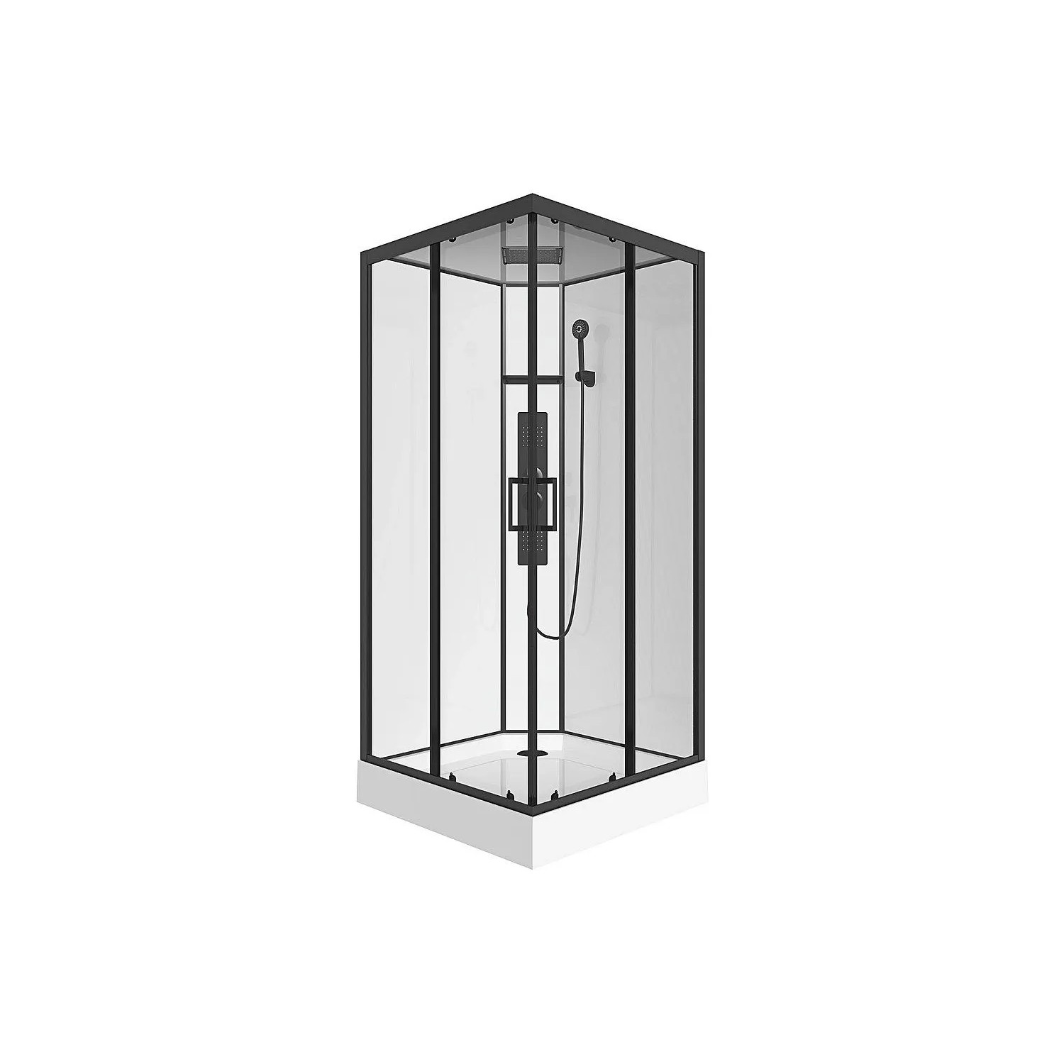 Vente-unique Duschkabine Tanito Schwarz  Weiß 90 cm