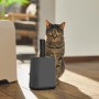 Rotho Biala Schaufel mit Halter in Anthrazit, neben einer Katze platziert.