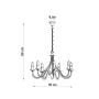 Weißer Sollux Lighting Kronleuchter Minerwa 7 mit sieben Leuchten im Kerzen-Design.