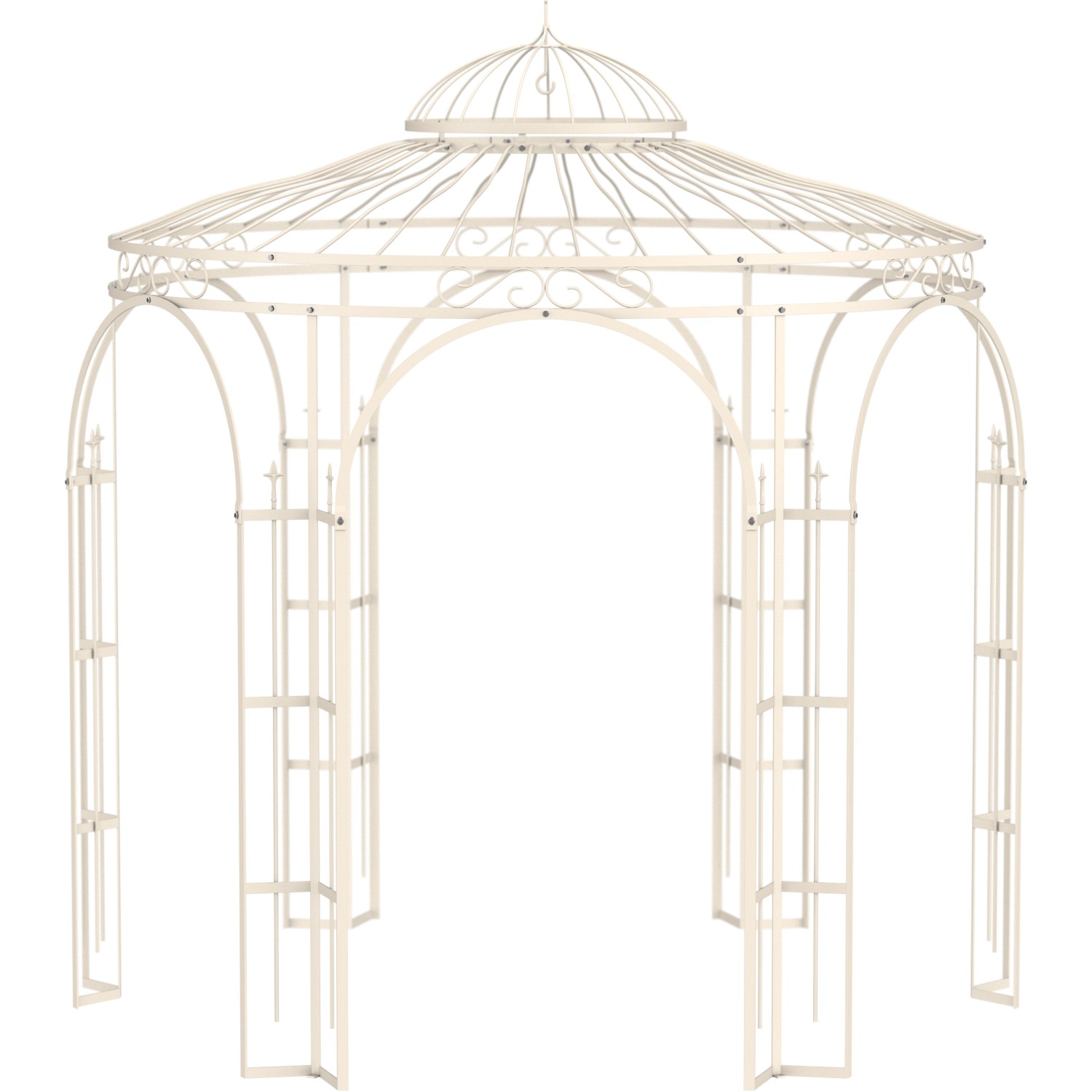Eleo Pavillon Milano, pulverbeschichtet, weiß. Metallpavillon für Garten, Rankhilfe für Pflanzen.