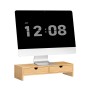 SoBuy Monitorständer mit 2 Schubladen Monitorerhöhung für Schreibtisch Bambus 47x11x18cm FRG198-N