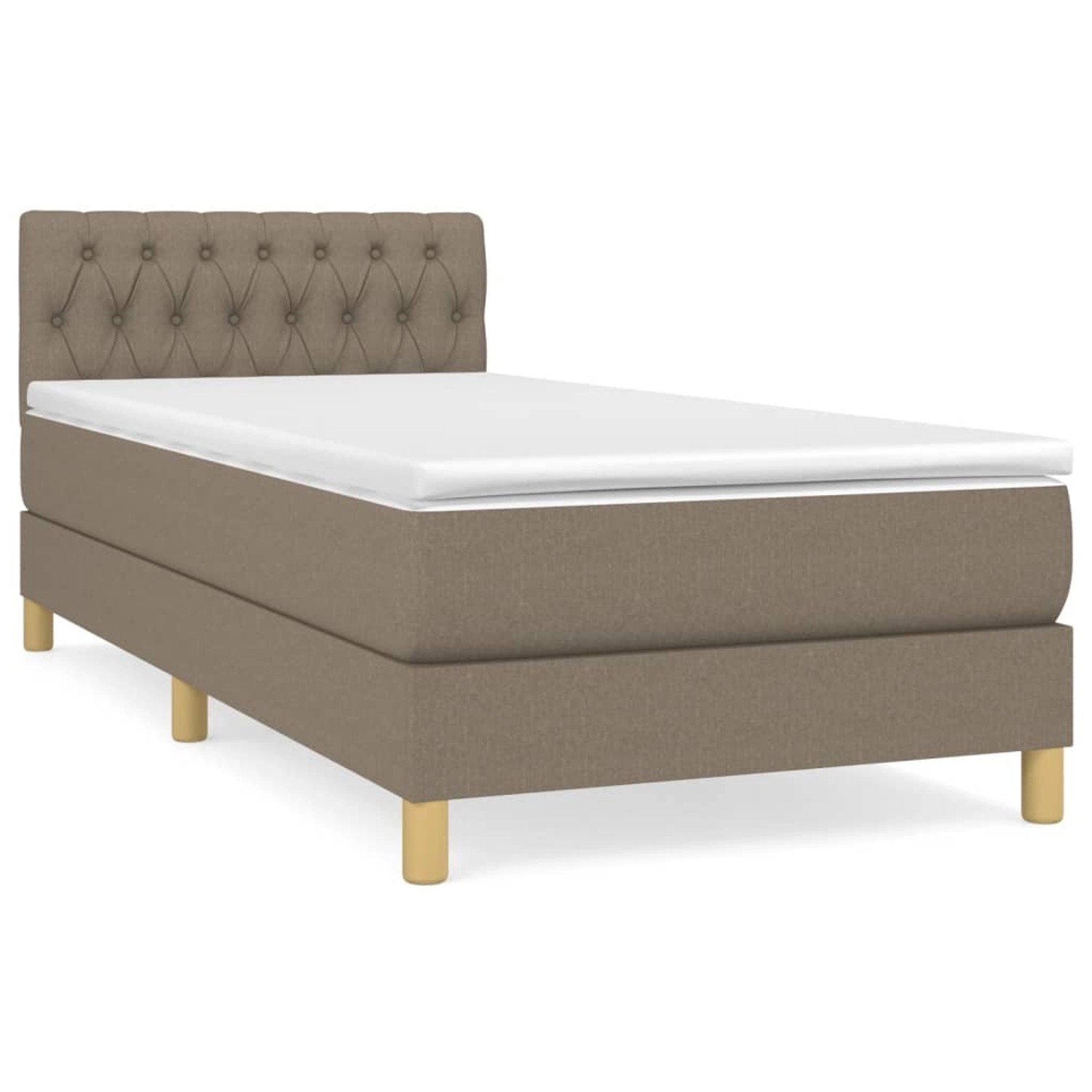 vidaXL Boxspringbett mit Matratze Taupe 90x190 cm Stoff1466284 günstig online kaufen