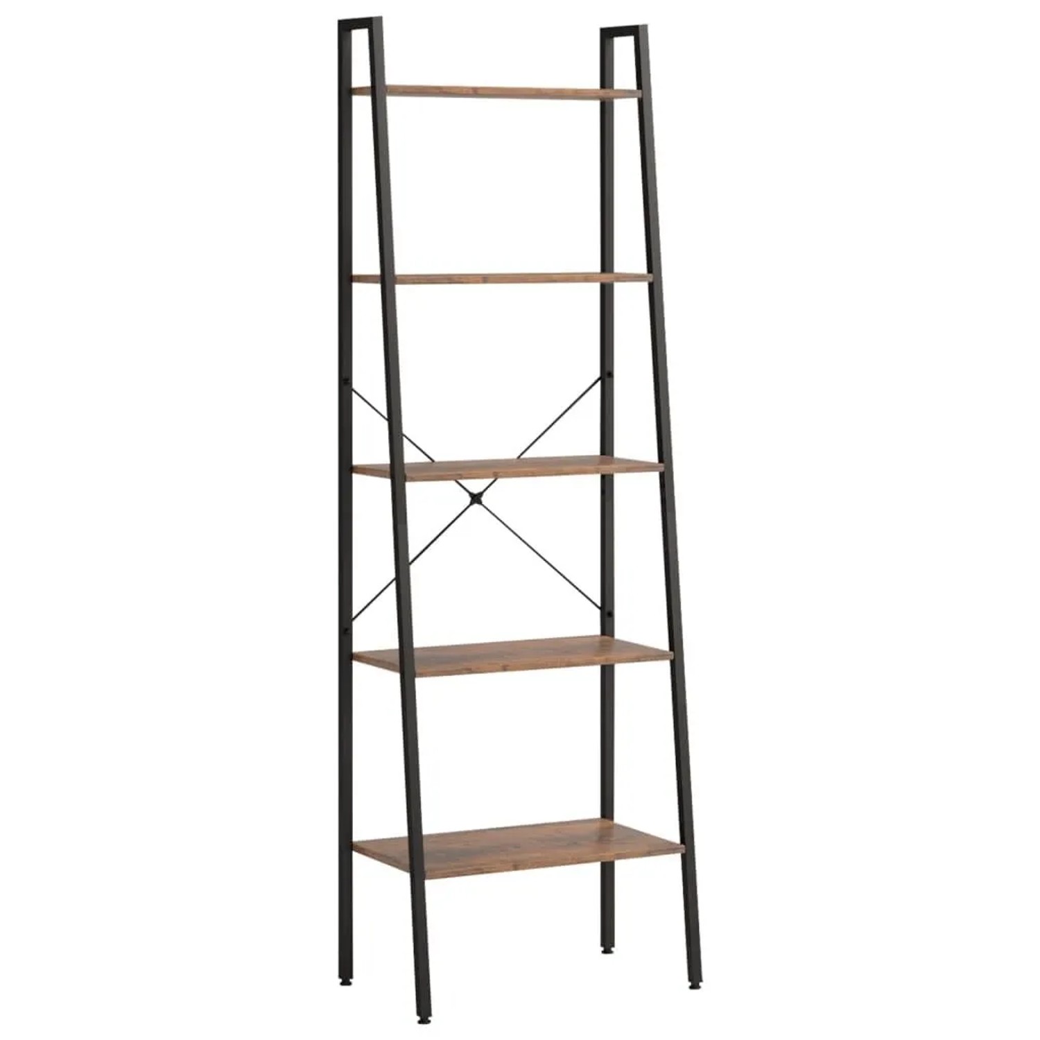 vidaXL Standregal mit 5 Böden Dunkelbraun und Schwarz 56x35x174 cm 336368