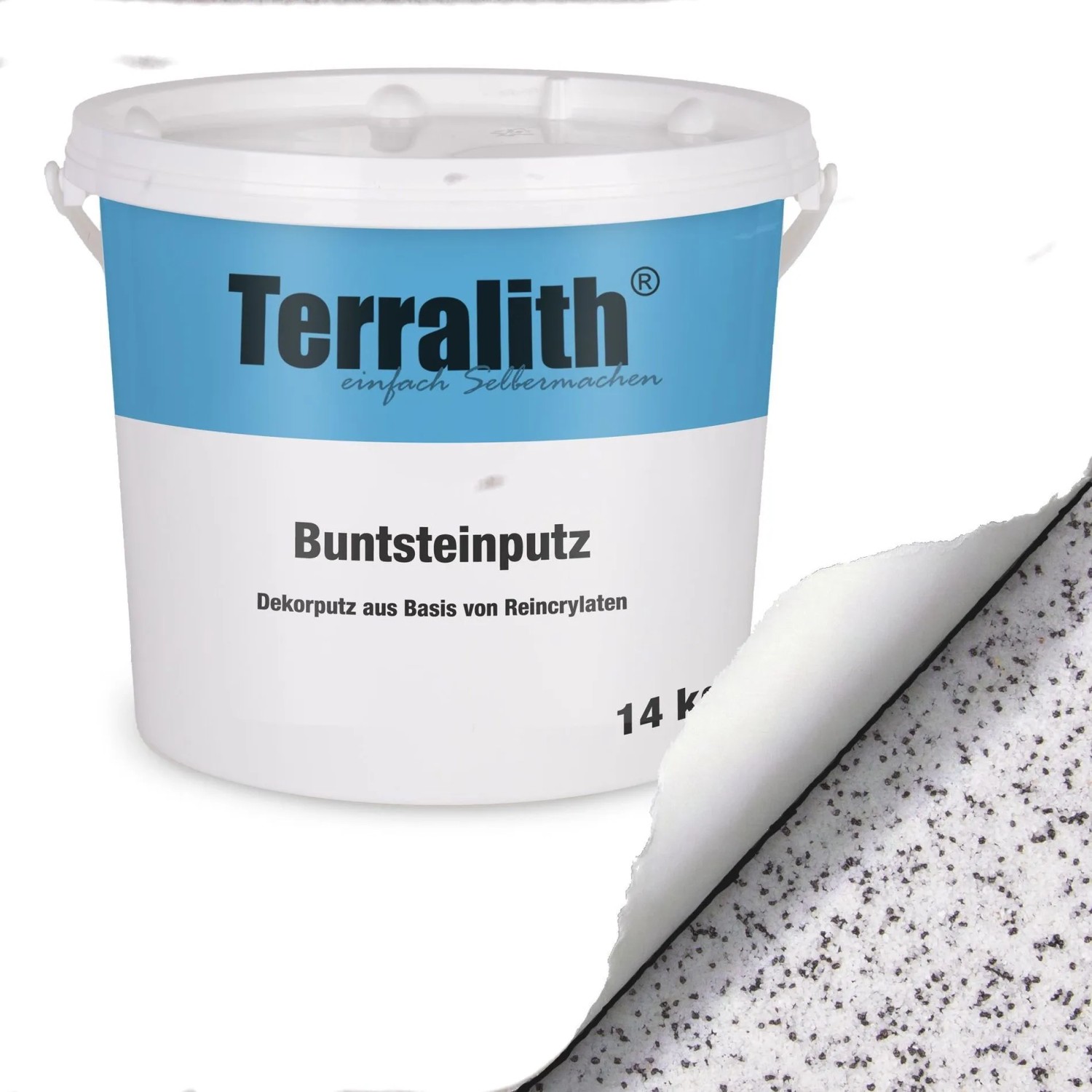 Terralith Buntsteinputz Mosaikputz 1mm 14 kg BSP1095 Weiss Schwarz