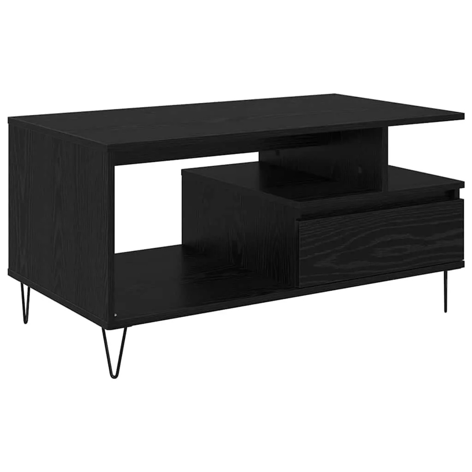vidaXL Couchtisch Schwarz Eichen-Optik 90 x 49 x 45 cm Holzwerkstoff 882716 günstig online kaufen