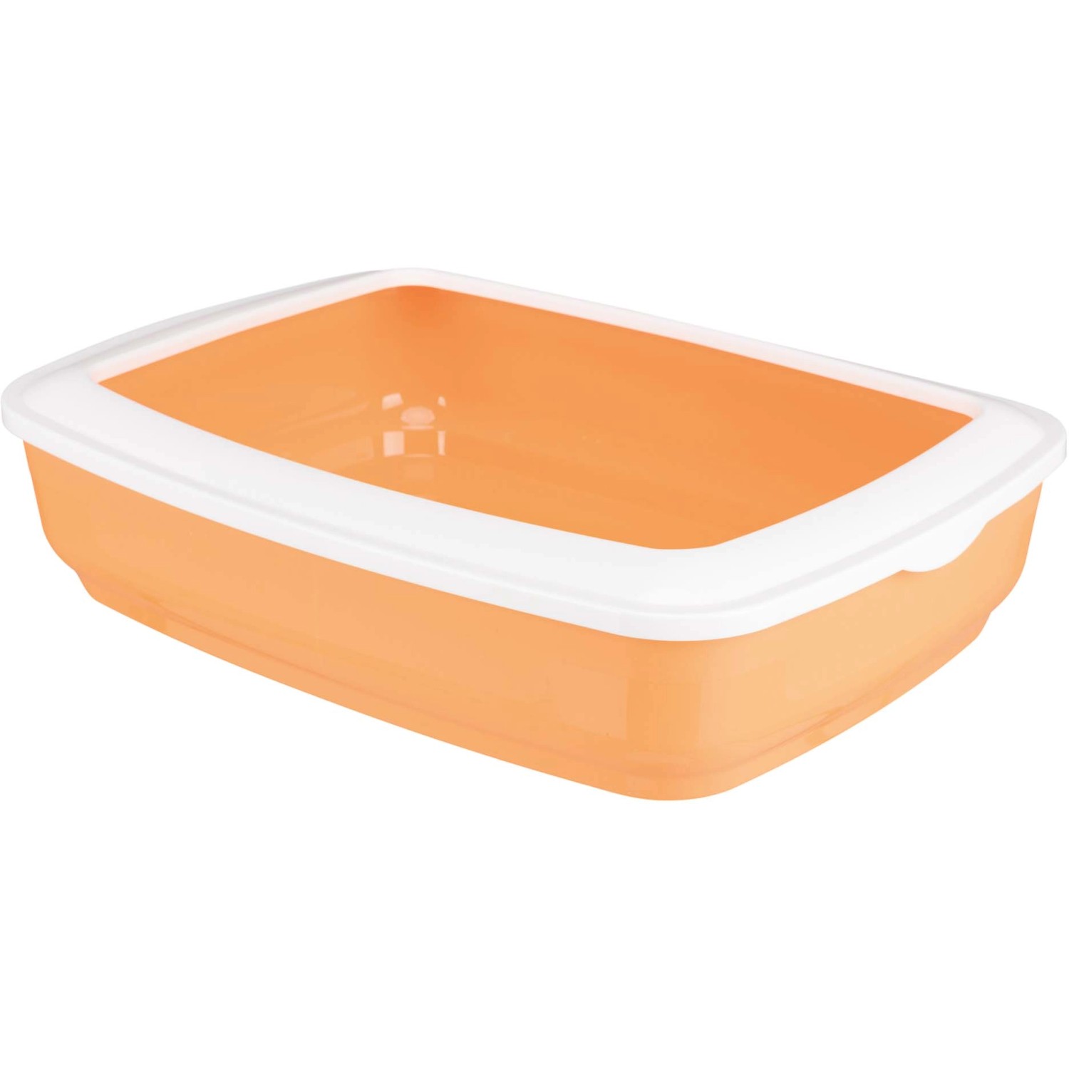 Jollypaw Katzentoilette mit Rand 38 × 11 × 50 cm Orange/Weiß