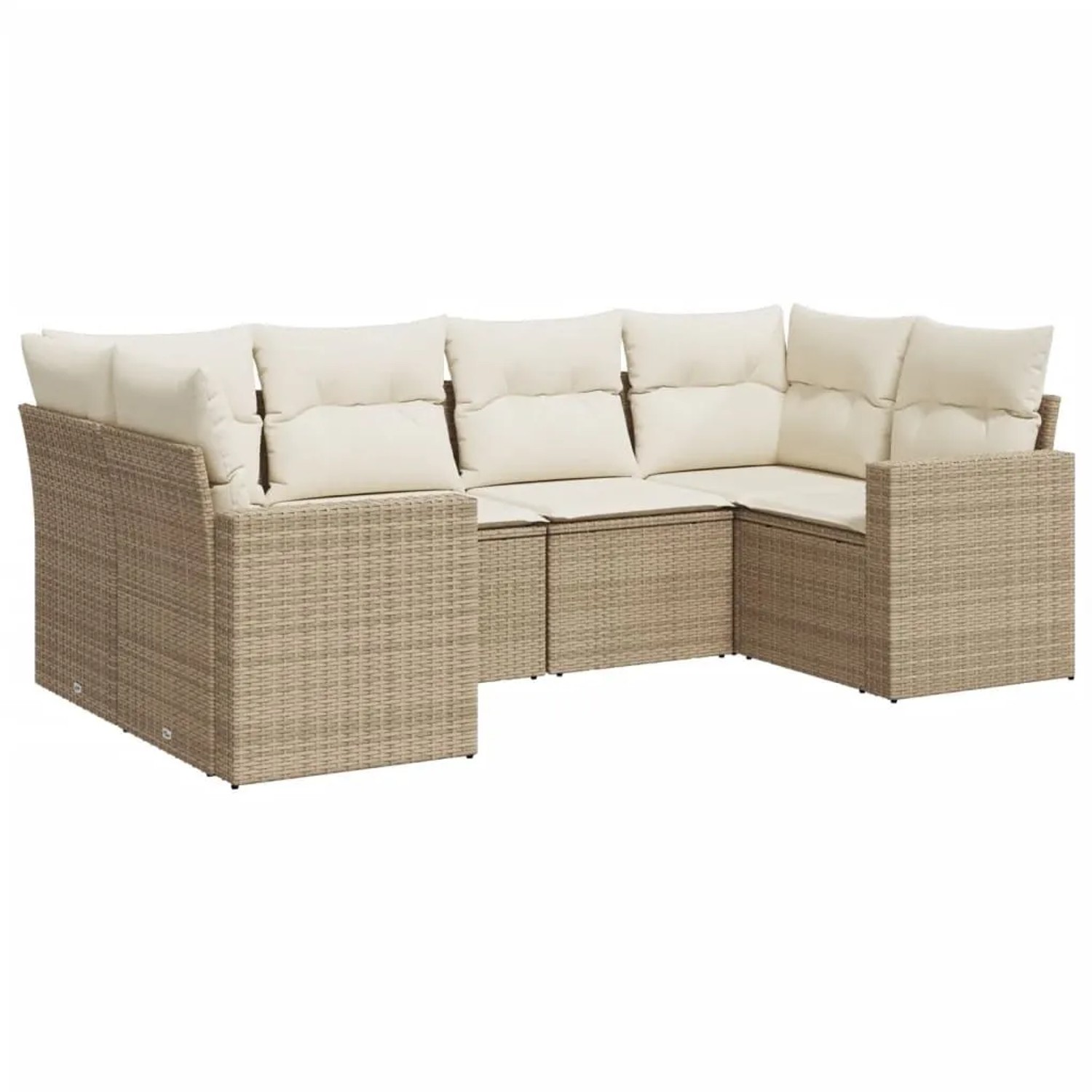 vidaXL 6-Tlg Garten-Sofagarnitur mit Kissen Beige Poly Rattan 3251715 günstig online kaufen