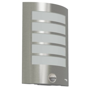 Oktaplex Alto Außenleuchte mit Bewegungsmelder E27 Fassung Wandlampe Edelstahlblende IP44 230V