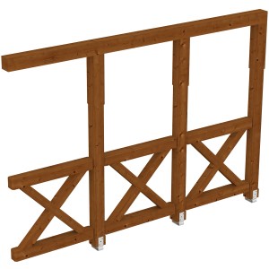 Skan Holz Seitenwand Andreaskreuz, 305x210 cm, Douglasie Nussbaum, Zubehör für Terrassenüberdachungen.