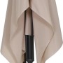 Geschlossener, naturfarbener Siena Garden Marktschirm City 210x140 cm mit Neigungsfunktion.