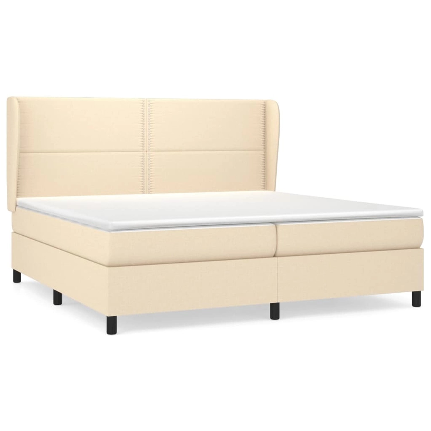 vidaXL Boxspringbett Boxspringbett mit Matratze Creme 200x200 cm Stoff Bett günstig online kaufen