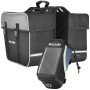 Tectake Fahrradtaschen Set: Gepäckträgertasche und Rahmentasche mit Handyfach.