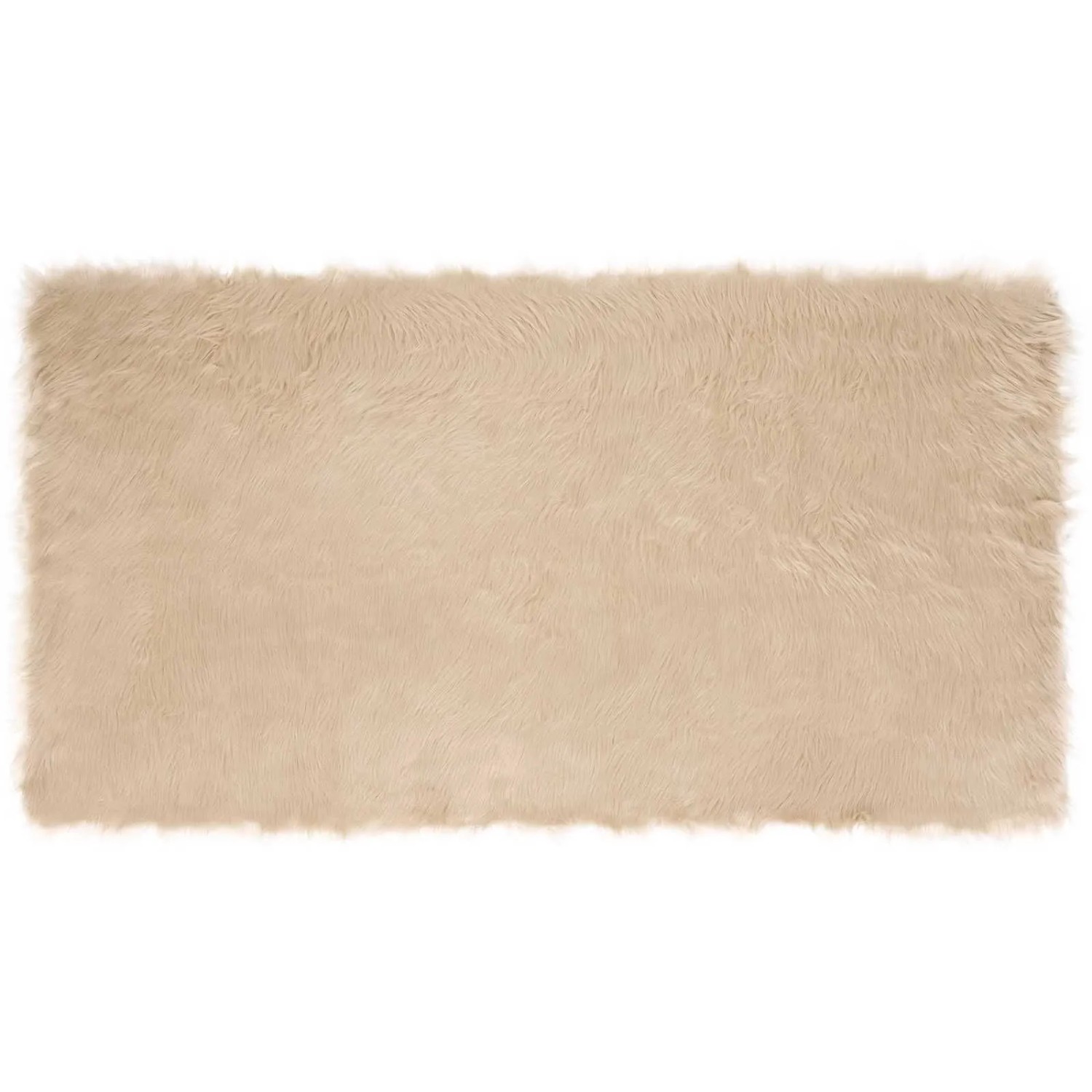 vidaXL Kunstschaffell Teppich Tafalla Beige 80 x 150 cm Polyester 42021478 günstig online kaufen