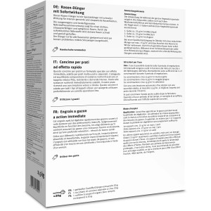 Verpackung Rasen-Dünger 2,5 kg für dichten, grünen Rasen. Universaldünger für alle Rasenarten.