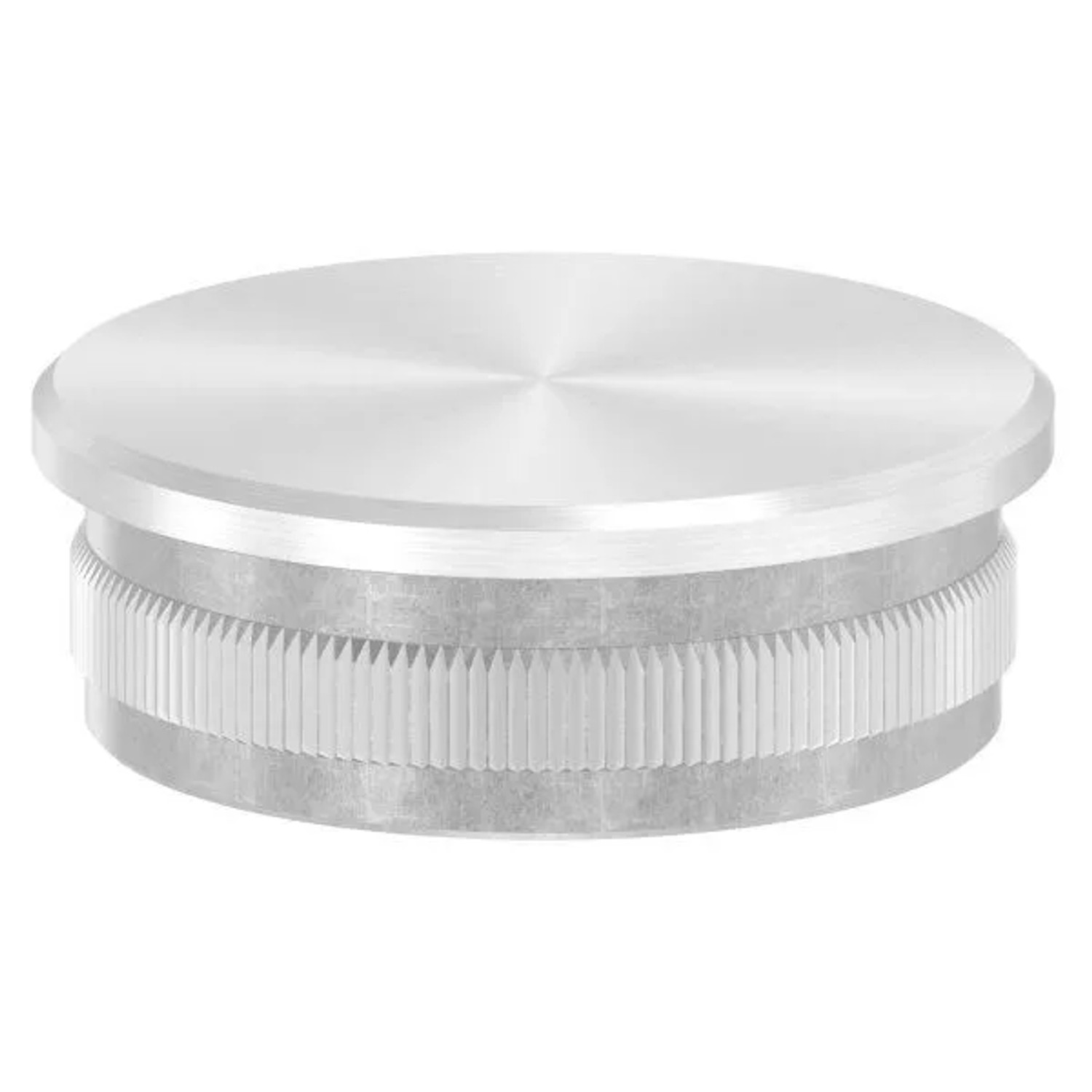 FeNau Einsteckkappe V4A Ø 48,3 mm Rohr 2,0 mm Wandstärke Flach Gerändelt
