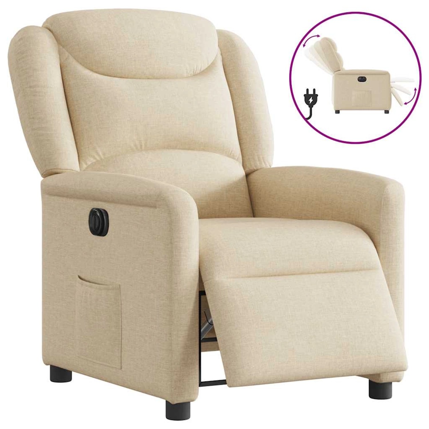 vidaXL Relaxsessel Elektrisch Creme Stoff 3303182 günstig online kaufen