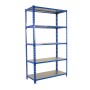 Blau-verzinktes PROREGAL Schwerlastregal Big Metal Shark, 200x120x30 cm, mit 5 Regalböden.
