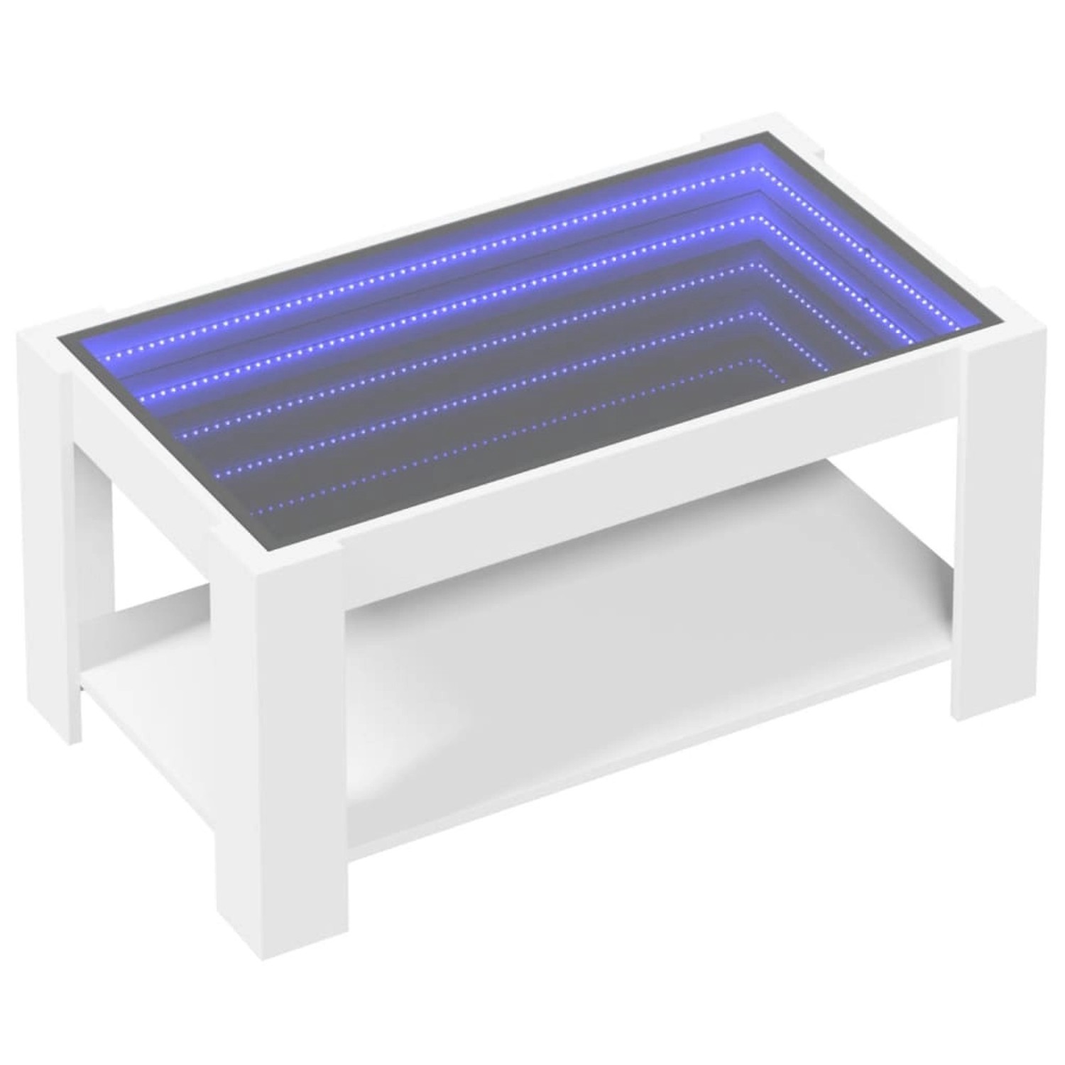 vidaXL LED-Couchtisch Weiß 93x53x45 cm Holzwerkstoff 847553 günstig online kaufen