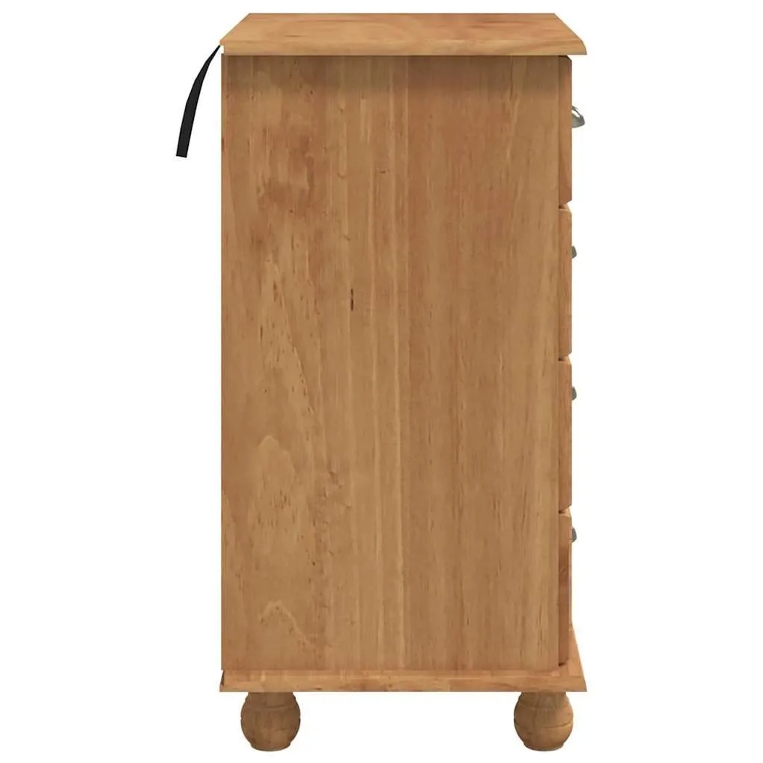 Braune vidaXL Schubladenkommode ASKIM aus Kiefernholz, Seitenansicht. Wohnzimmerschrank mit 5 Schubladen.