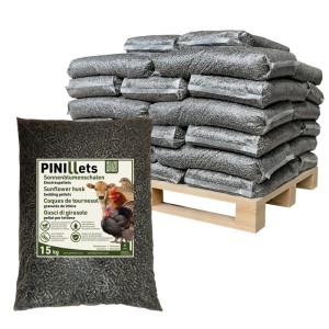 PINI Sonnenblumenschalen Pellets Einstreupellets 480 kg Palette Einstreu