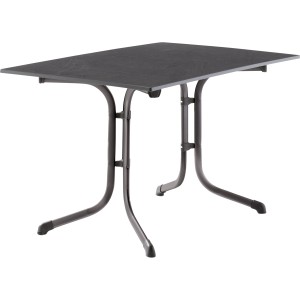 Sieger Boulevard Klapptisch 120x80 cm, eisengraue Vivodur-Tischplatte, Gartentisch für Balkon und Terrasse.