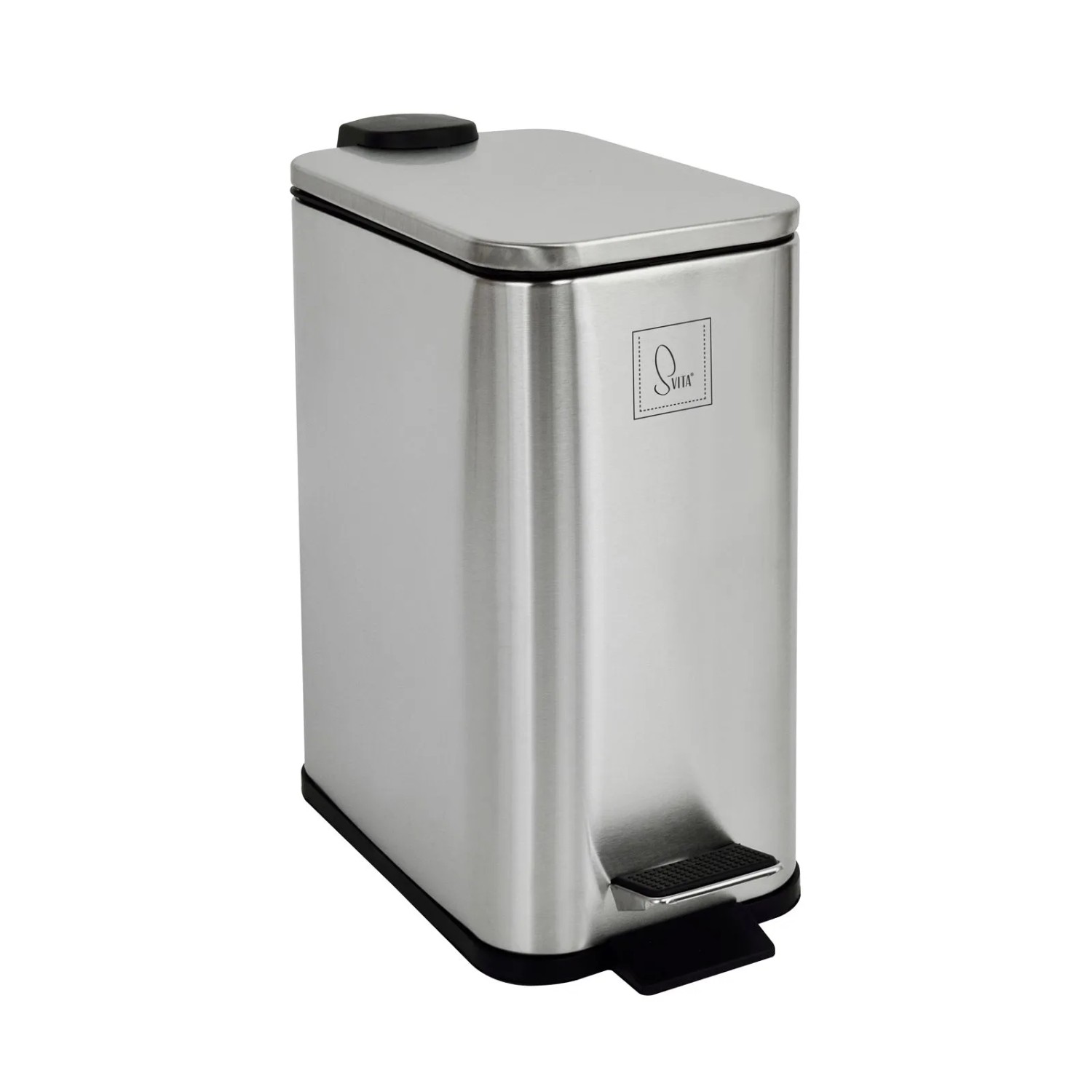 Svita ST5 Mülleimer Treteimer 5l Mit Inneneimer Softclose Rechteckig Silber