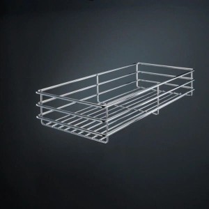 Kesseböhmer Magic Corner Silbergrau mit Korbset Rechts Ausschwenkbar Eckschrankbeschlag