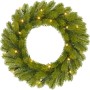 Grüner Nagano Kunsttannenkranz aus PE, 45 cm Durchmesser, mit warmweißer LED-Beleuchtung für Innenräume.