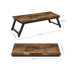 Songmics Laptopständer, 71x35x23 cm, Vintagebraun, mit klappbaren Beinen.