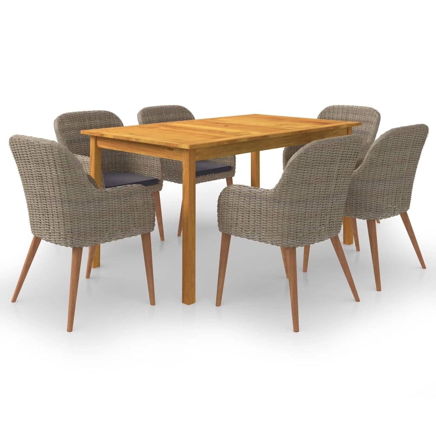 vidaXL 7-Tlg Garten-Essgruppe Braun 3067827