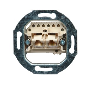 Kopp UAE-Anschlussdose, 2x8-polig, Unterputz-Montage für Telefon- und Datentechnik.