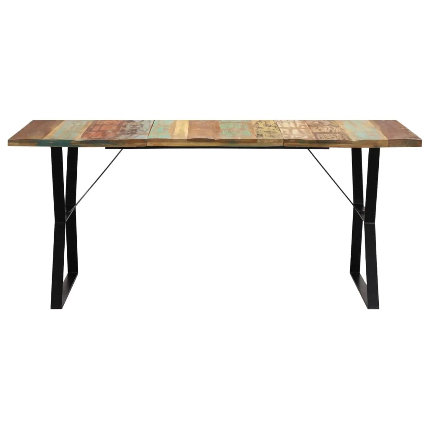 vidaXL Esstisch pulverbeschichteter Stahl 180x90x76 cm Altholz Massiv