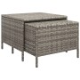 Graues vidaXL Gartenmöbel-Set aus Polyrattan, bestehend aus zwei Hockern/Tischen.