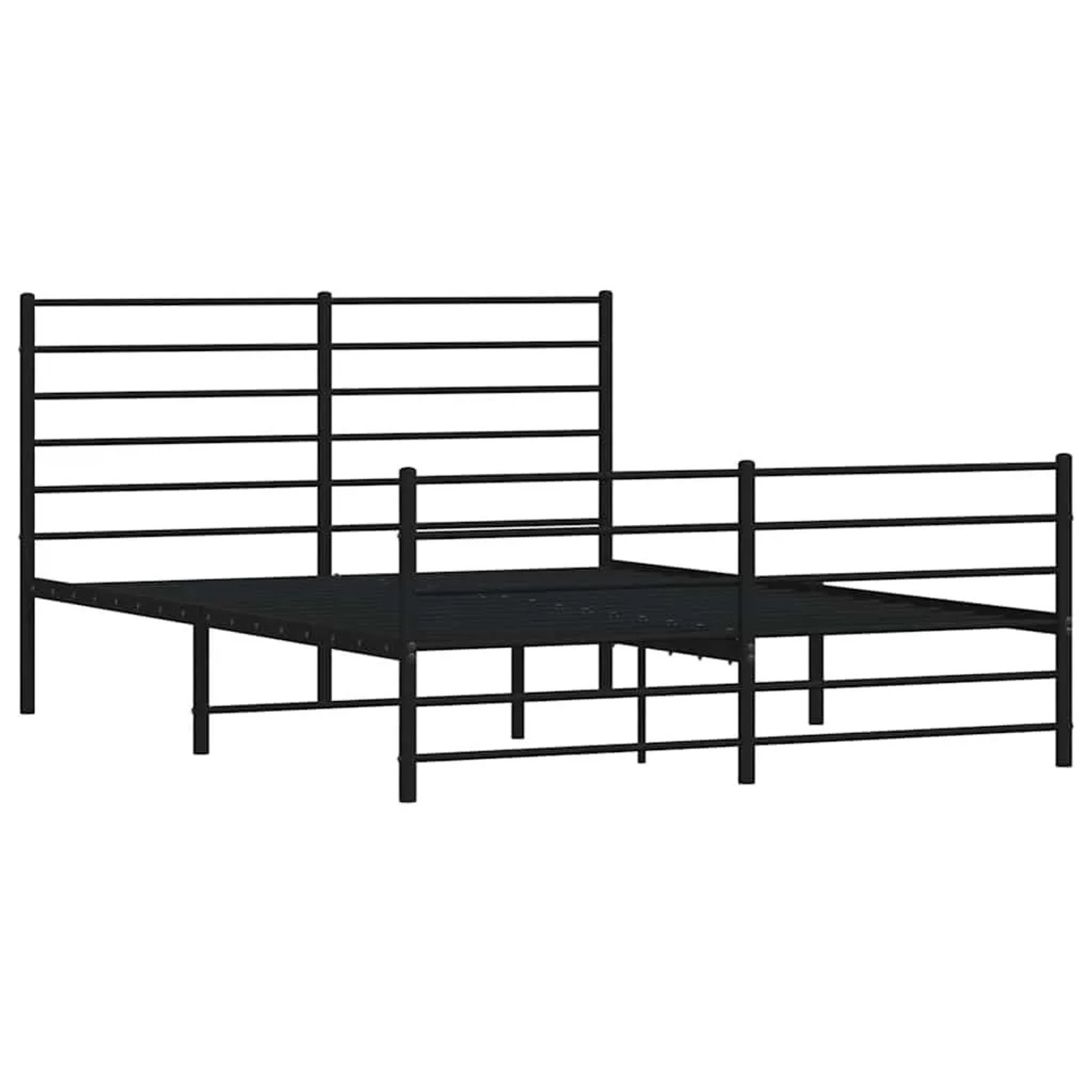 vidaXL Bettgestell mit Kopf- und Fußteil Metall Schwarz 140x190 cm 352337 günstig online kaufen