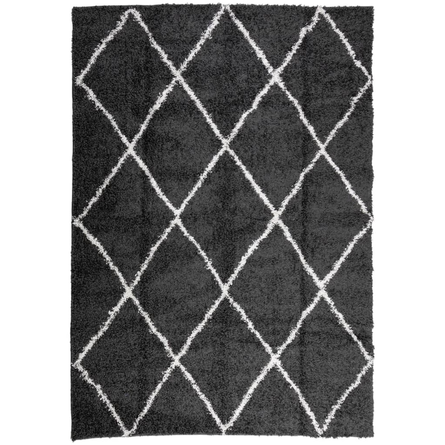 vidaXL Teppich Shaggy Hochflor Modern Schwarz Und Creme 160x230 Cm 1955287 günstig online kaufen