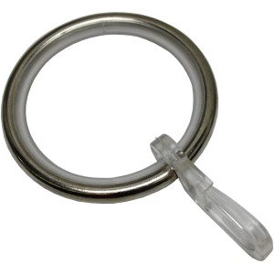 Gardinia Gardinenring Edelstahl-Optik mit Gleiteinlage und Faltenlegehaken.