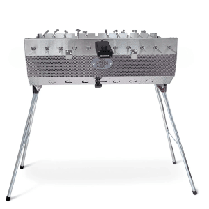 Grillpeter Mangal Set Taschkent 11er Drehspieß 230V Motor Spieße